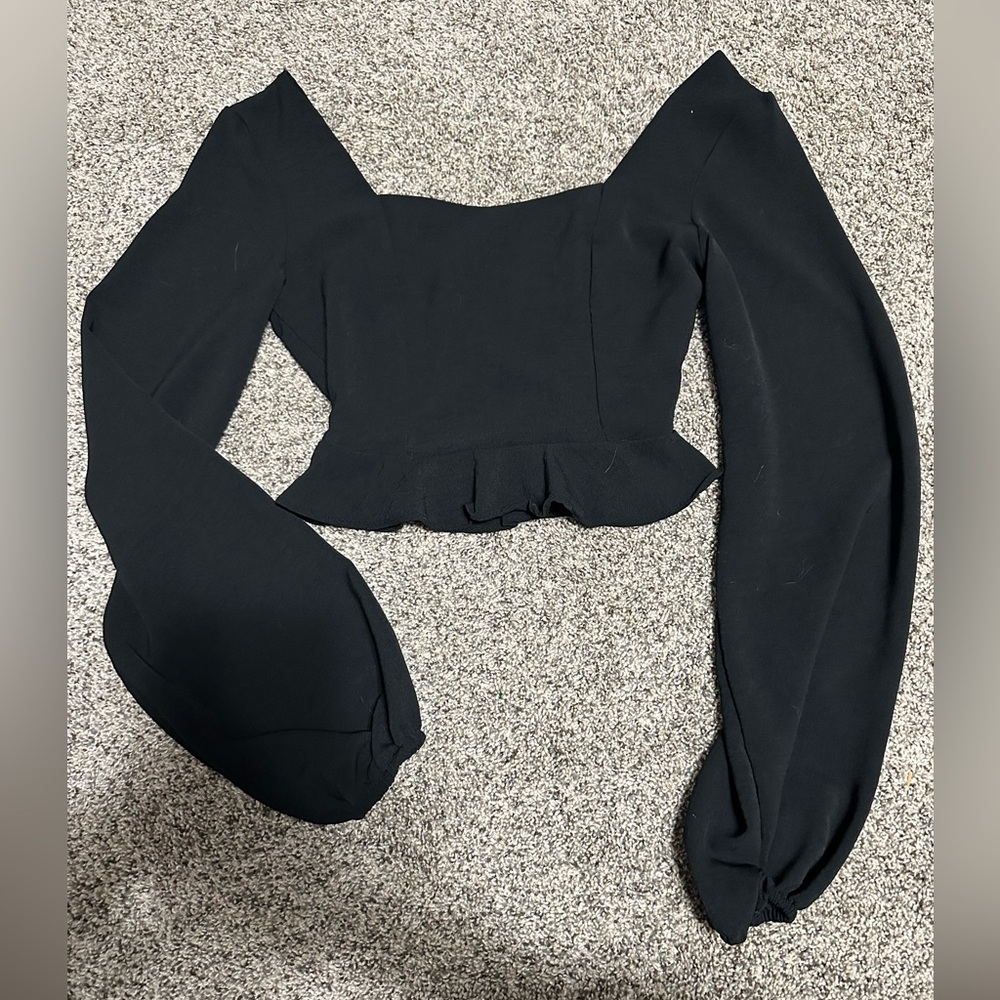 black off the shoulder crop top